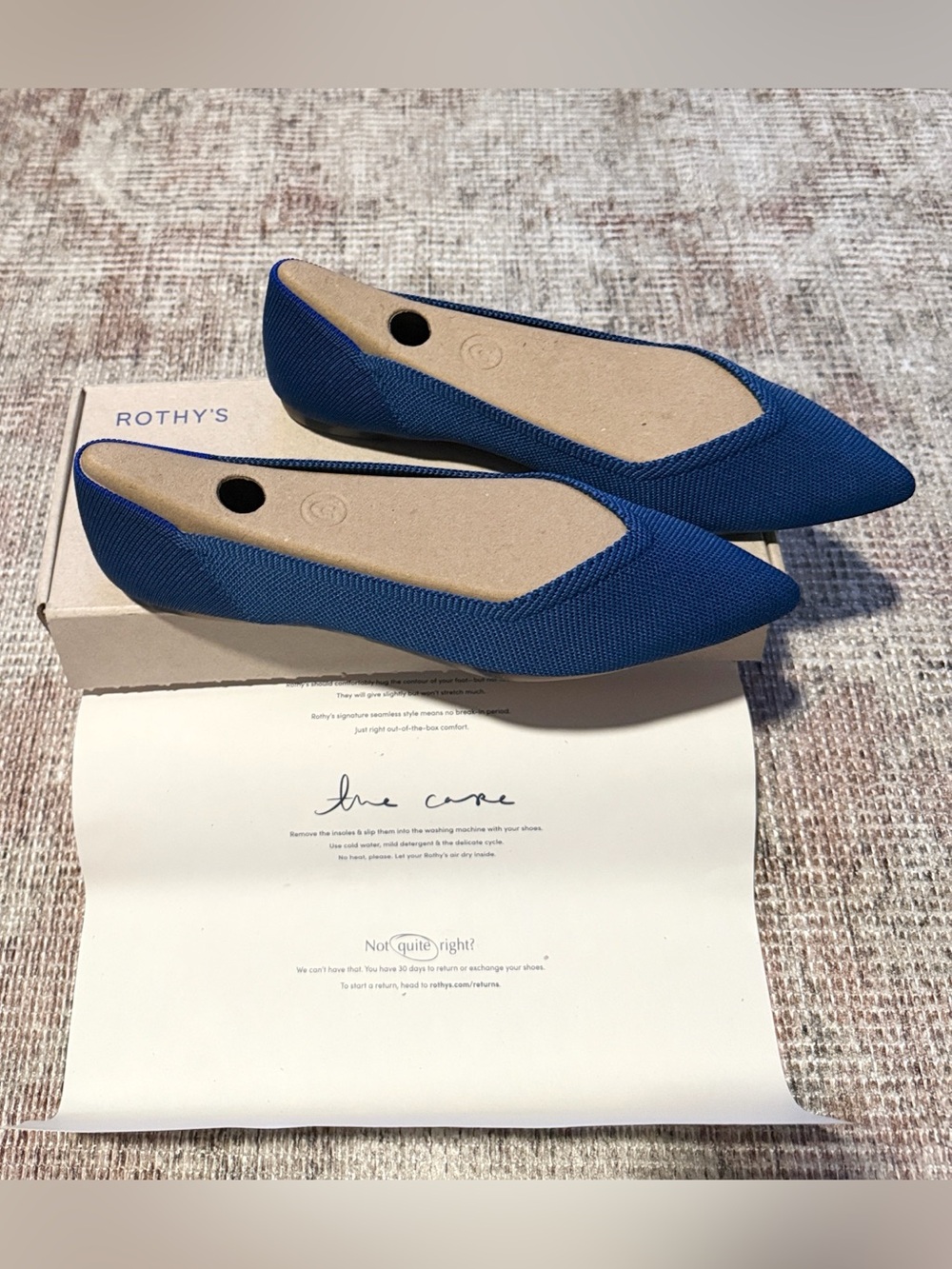 Rothy's Deep Ocean Pointed Knit Flats